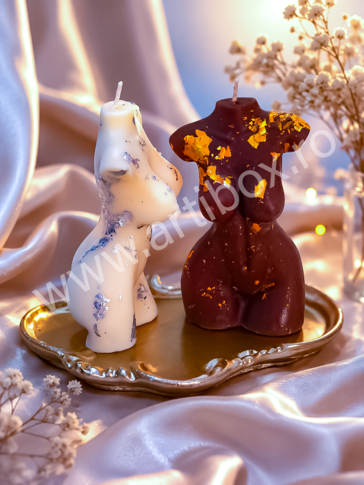 Set lumanari parfumate stil statueta corp femeie, tavita ceramica si betisoare parfumate  - Jasmine [4]