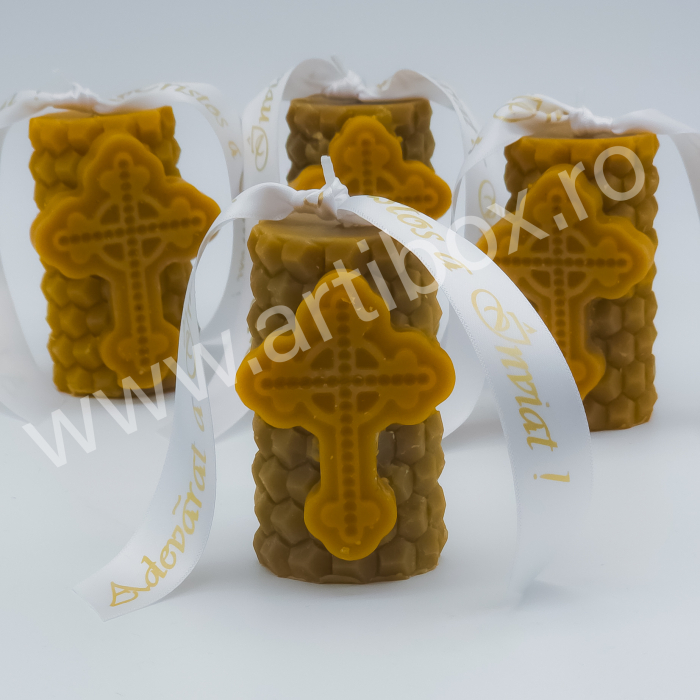 Stalpisor model fagure cu cruce stilizata - din ceara naturala de albine [2]