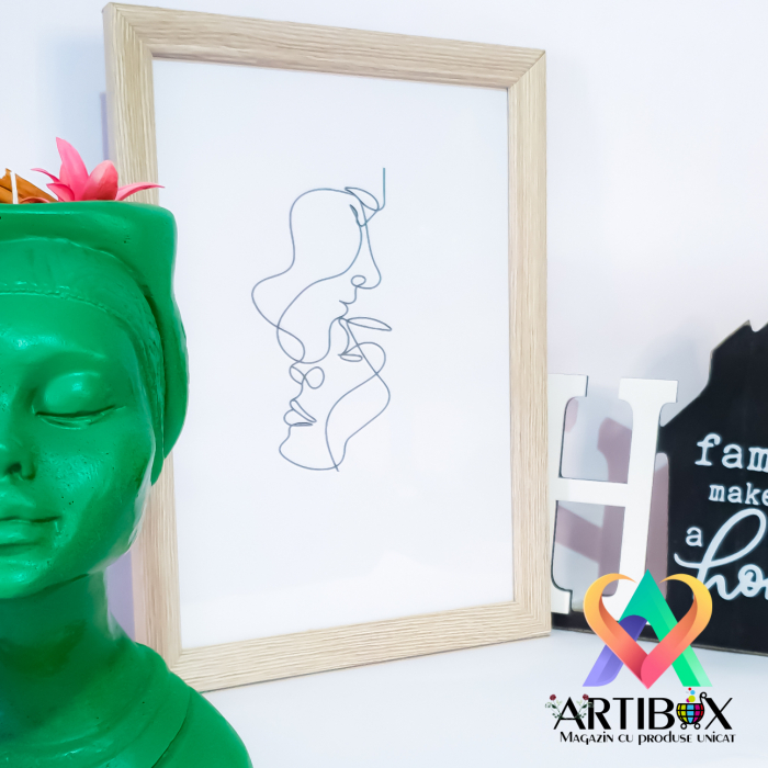 Tablou Decorativ Abstract Contour - Face lines [3]