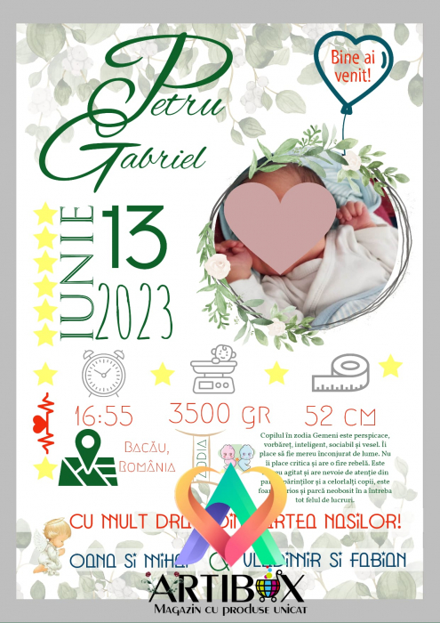 Tablou personalizat - Cadou la botez [3]