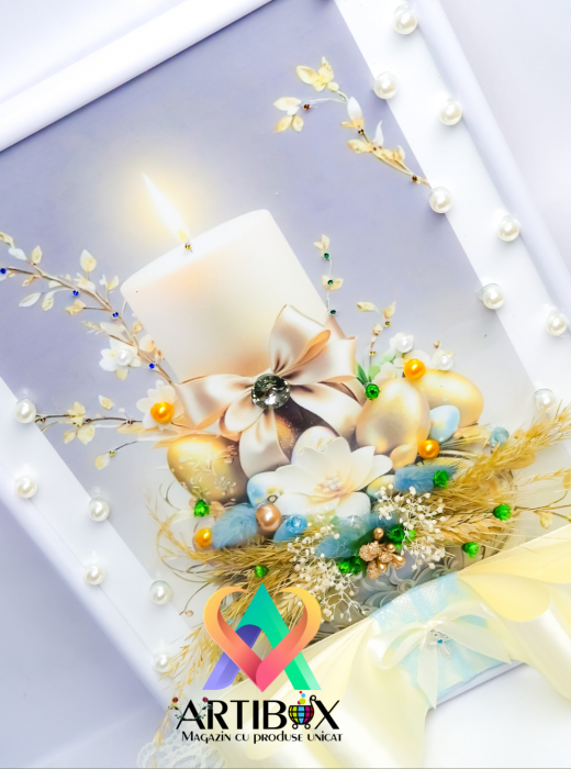 Tablou personalizat cu cristale, perle si plante naturale stablizate [2]