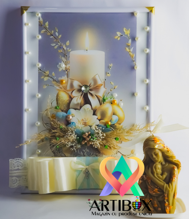 Tablou personalizat cu cristale, perle si plante naturale stablizate [4]