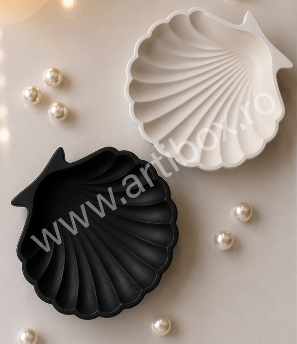 Tavita din ceramica | Decoratiune cadou | Tavita pentru bijuterii model scoica [3]