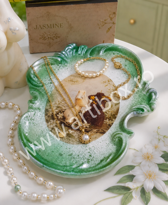 Tavita retro din ceramica cu desen personalizat | Decoratiune cadou | Tavita pentru bijuterii [2]