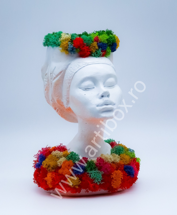 Vaza decorativa cu licheni naturali multicolori [1]