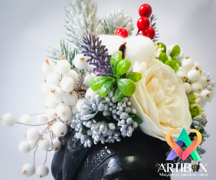 Aranjament cu Vaza din Ipsos glazurat - Printesa Africana [6]