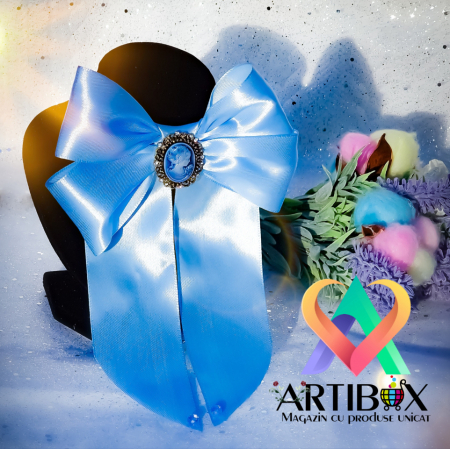 Brosa Eleganta stil Jabou, Papion,  Funda pentru camasi si rochite - Blue [2]