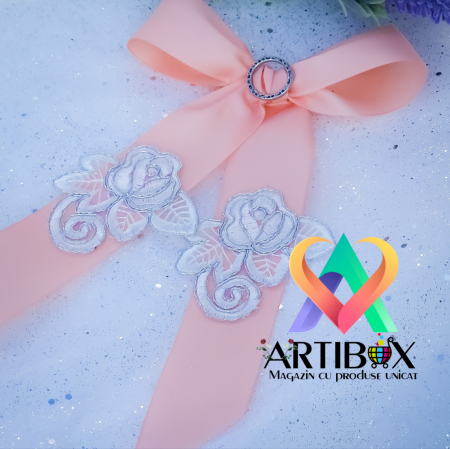 Brosa Eleganta stil Jabou, Papion,  Funda pentru camasi si rochite - Rose 2 [1]