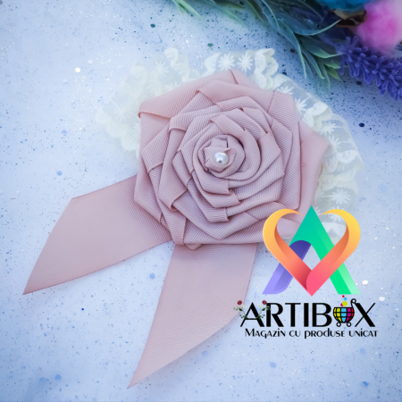 Brosa Eleganta stil Jabou, Papion,  Funda pentru camasi si rochite - Rose [1]