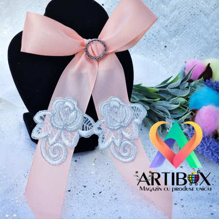 Accesorii dama - Brosa Eleganta stil Jabou, Papion,  Funda pentru camasi si rochite - Rose 2
