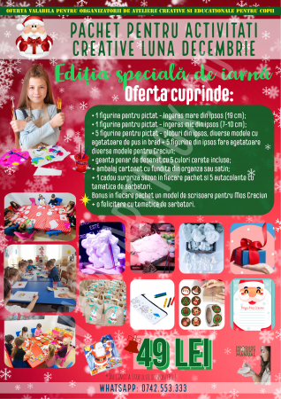Craciun 2024 - Ateliere creative si educationale pentru copii - Luna Decembrie - Craciun