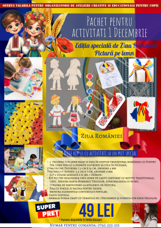 PRODUSE EDUCATIONALE - Activitati pentru copii 1 Decembrie - Pictura pe lemn