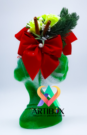 Aranjament de Craciun cu Vaza din Ipsos glazurat - Printesa Africana Craciunita 3 [7]