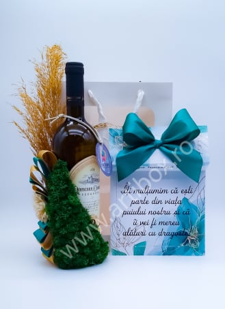 Sticle si Pahare personalizate - Aranjament pe sticla cu licheni naturali stabilizati