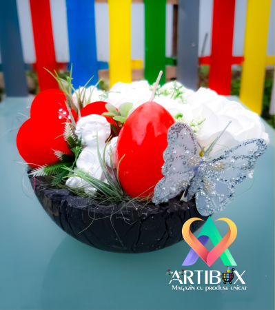 Pasti - Aranjament tematica de Paste cu bol reutilizabil din ipsos - Ingeras