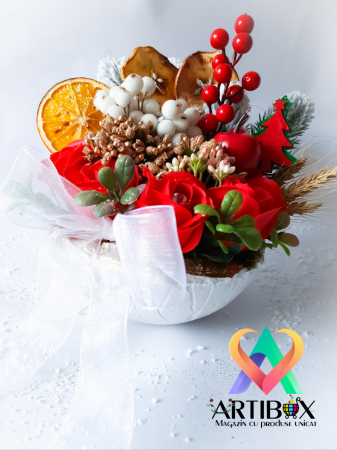 Aranjament tematica de sarbatoare in bol reutilizabil din ipsos [1]