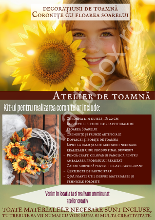 Ateliere creative si educationale - ATELIER CREATIV DE TOAMNA - Coronite cu floarea soarelui