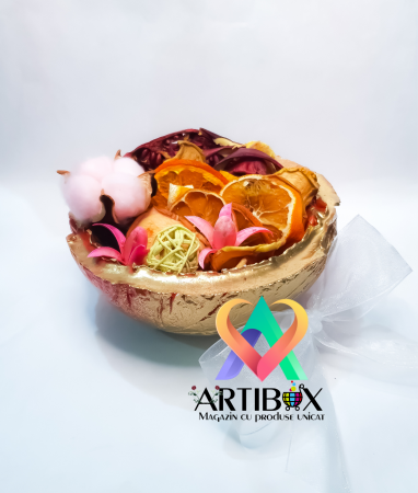 CADOURI SI DECORATIUNI - Bol cu Amestec parfumat Potpourri - mix de arome naturale fructate si plante uscate - RED