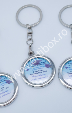 Breloc metalic rotund insertie foto, text personalizat, sigla, logo [5]