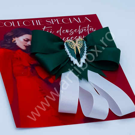Accesorii dama - Brosa eleganta funda pentru camasi si rochite - Aripi de inger - Verde