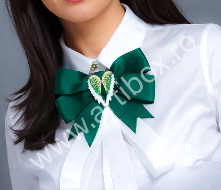 Accesorii dama - Brosa eleganta funda pentru camasi si rochite - Aripi de inger - Verde