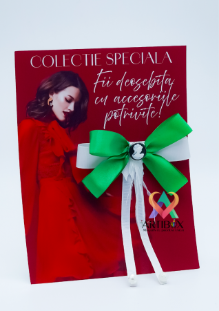 Accesorii dama - Brosa eleganta funda pentru camasi si rochite - Green