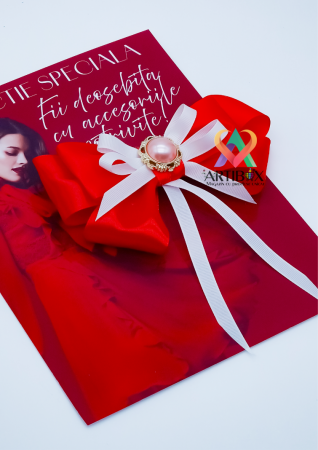 Brosa eleganta funda pentru camasi si rochite - Red&White [1]