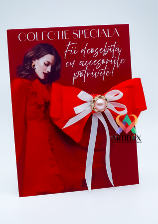 Accesorii dama - Brosa eleganta funda pentru camasi si rochite - Red&White