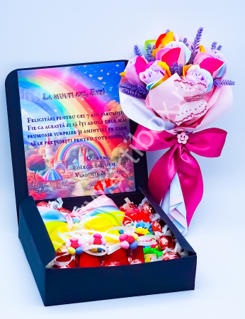 Cadouri copii - Cadou pentru fetite cu buchet premium rainbow 