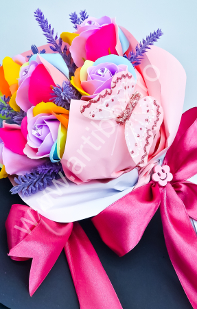 Buchet cu trandafiri din sapun premium rainbow [6]
