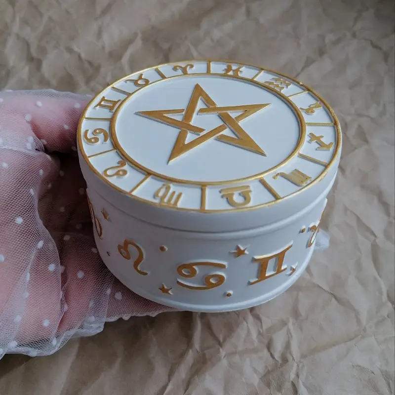 Lumanare in cutie decorativa din ceramica cu model constelatii zodiac [4]