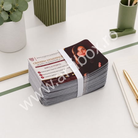 B2B OBIECTE PROMOTIONALE - Carti de vizita personalizate cu poza - design si grafica realizate de noi