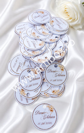 Etichete personalizate - Cartonase rotunde - Etichete elegante personalizate pentru nunta/botez