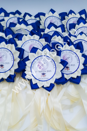 Cocarde pentru absolvire - Model Floare Albastru Regal [1]