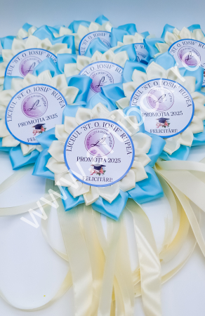 Cocarde pentru absolvire - Model Floare Bleu [1]