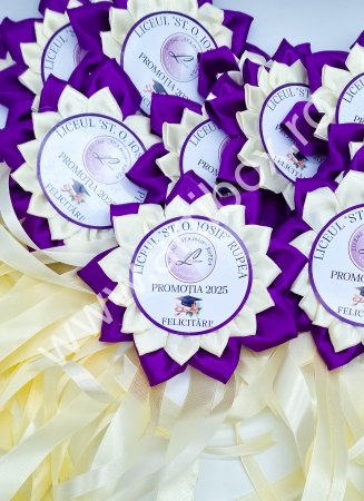 Cocarde pentru absolvire - Model Floare Mov [1]