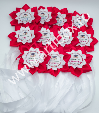 Cocarde personalizate pentru absolvire - Model Floare [10]