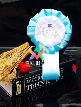 Toci, diplome si cocarde absolvire - Cocarde personalizate pentru absolvire - Model Blue