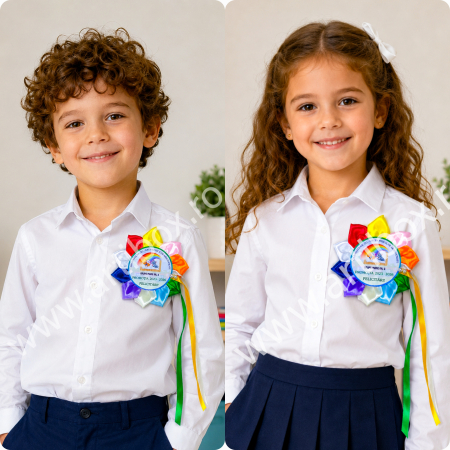 Categorii produse - Cocarde personalizate pentru festivitate cresa/gradinita - Model Multicolor