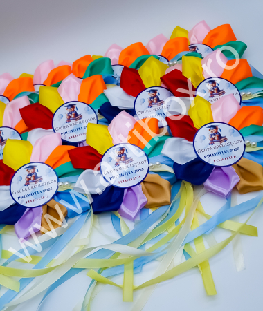 Toci, diplome si cocarde absolvire - Cocarde personalizate pentru festivitate cresa/gradinita - Model Multicolor