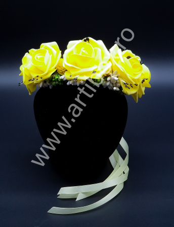 Coronita tip bentita cu flori din latex pentru serbare - Tematica albinutele [1]