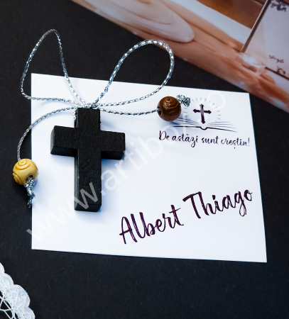 Marturii botez - Cruciulita marturie din lemn pentru botez