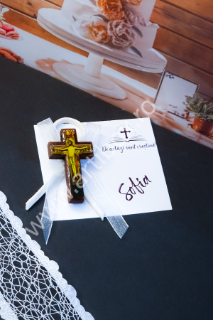 Cruciulita marturie din lemn cu snur din piele intoarsa [6]