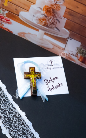 Cruciulita marturie din lemn cu snur din piele intoarsa [4]