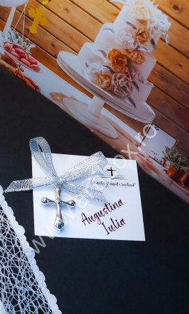 Cruciulita marturie pentru botez cu panglica lurex [1]