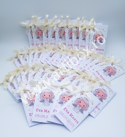 Cruciulite bleu pentru botez cu felicitare si ciocolata [4]