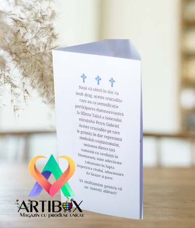 Cruciulite pentru botez deosebite, felicitare cu rugaciune si cadou din partea nasilor [2]