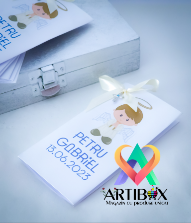 Cruciulite pentru botez deosebite, felicitare cu rugaciune si cadou din partea nasilor [5]