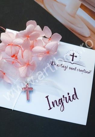 Cruciulite botez - Cruciulite marturii pentru botez cu Hortensie criogenata