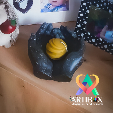 Decoratiune din ipsos glazurat - Bol Hands [4]